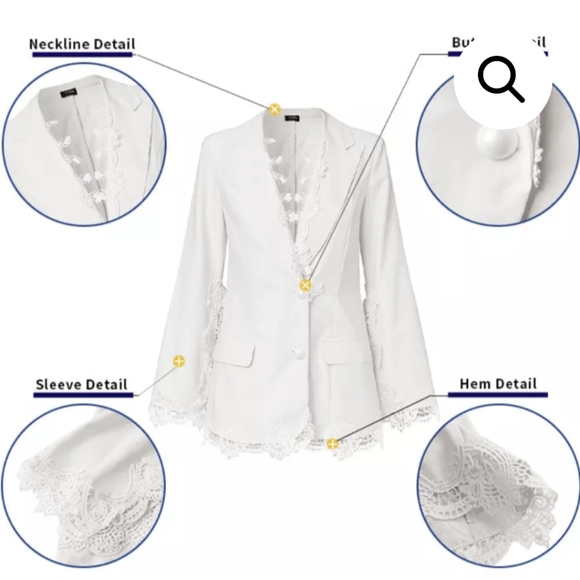 NWT WHITE ELEGANT LACE BRIDAL WEDDING JACKET DRESS SIZE: SMALL-LARGE - Picture 5 of 10